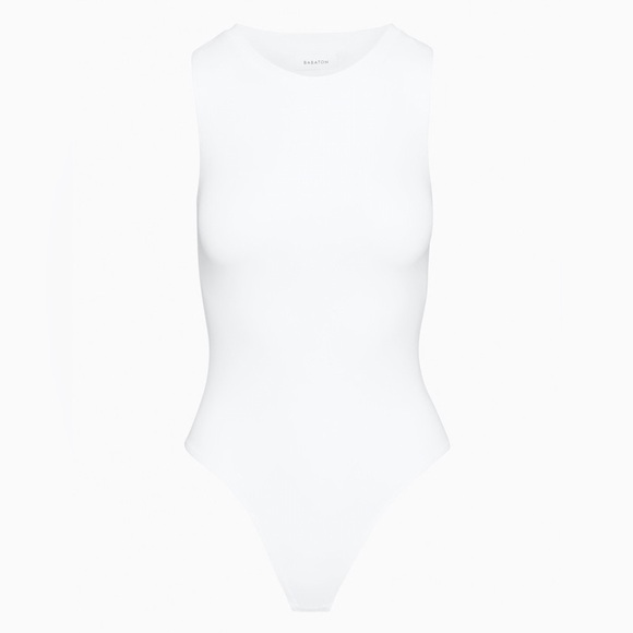Aritzia Babaton White Contour Crewneck Muscle Bodysuit (Size Small) - Picture 7 of 8